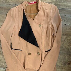 Women's Moko Size 6 Blazer -Tan and Black